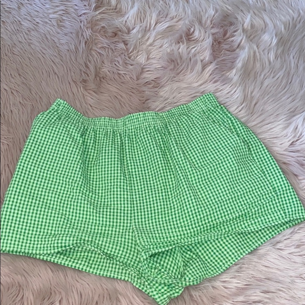 Urban Outfitters Green Gingham Shorts